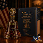 1776 2026 Patriot Liberty Bell Set 250th Anniversary Collector s Gift with Matching Glass Whiskey Bottle - Merch Crafted
