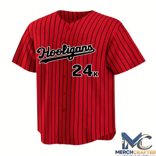 24K Hooligans – Bruno Mars Tour 2026 Baseball Jersey Red