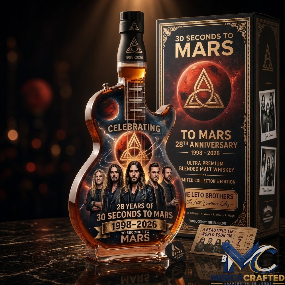 30 Seconds to Mars Guitar-Shaped Whiskey Bottle Collector Edition