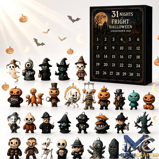 31 Day Halloween Countdown Box with Spooky Figurines Horror Gift Set
