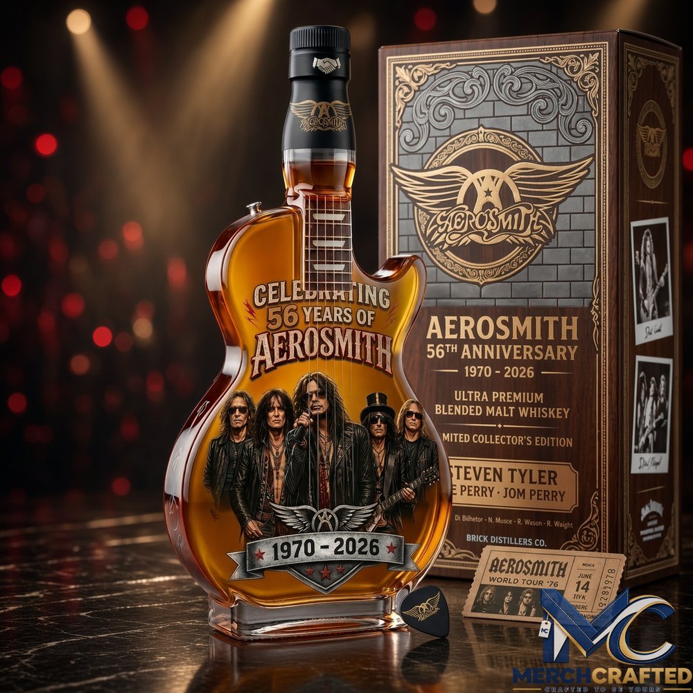 Aerosmith 56th Anniversary Guitar Whiskey Decanter