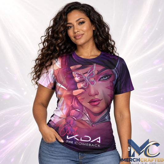Ahri KDA The Comeback Arcane League Of Legends Art Graphic T Shirt Purple Tee