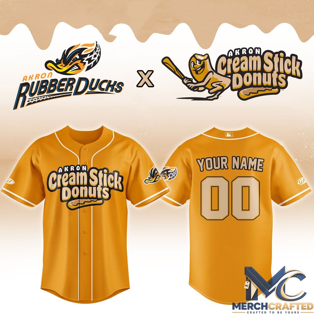 Akron RubberDucks x Cream Stick Donuts Custom Baseball Jersey