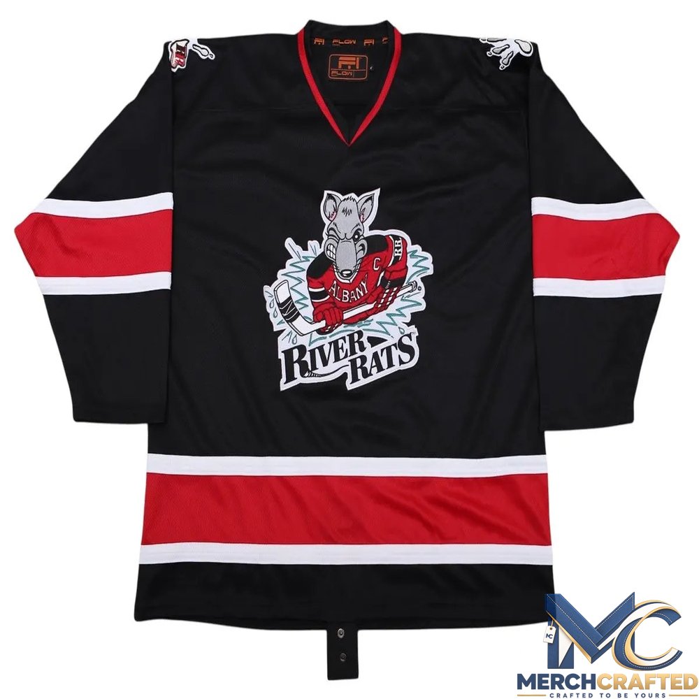 Albany River Rats Black Alternate Hockey Jersey