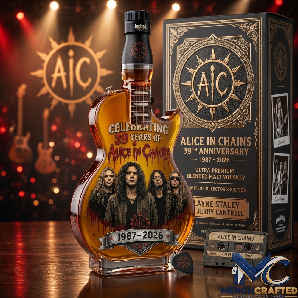 Alice in Chains 39th Anniversary Guitar Whiskey Decanter