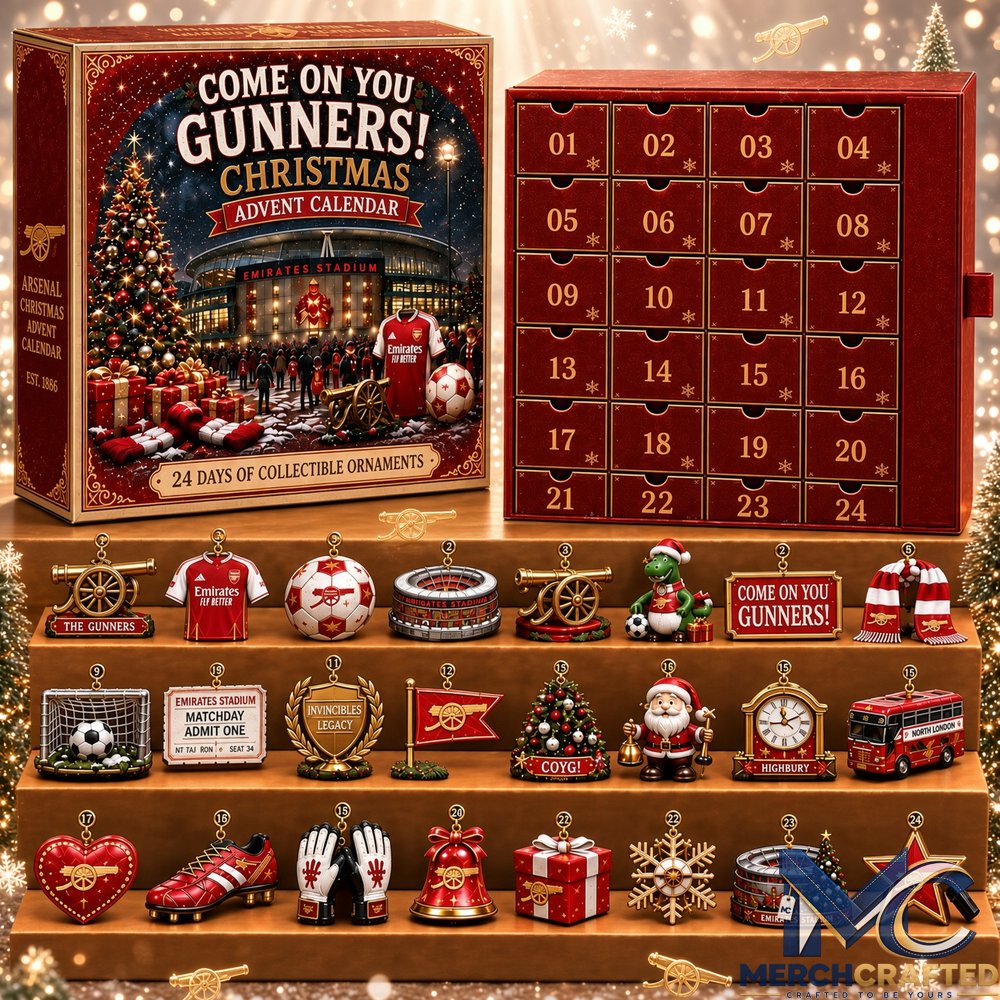 Arsenal x EPL Personalized 24 Days Of Football Advent Calendar Come On You Gunners