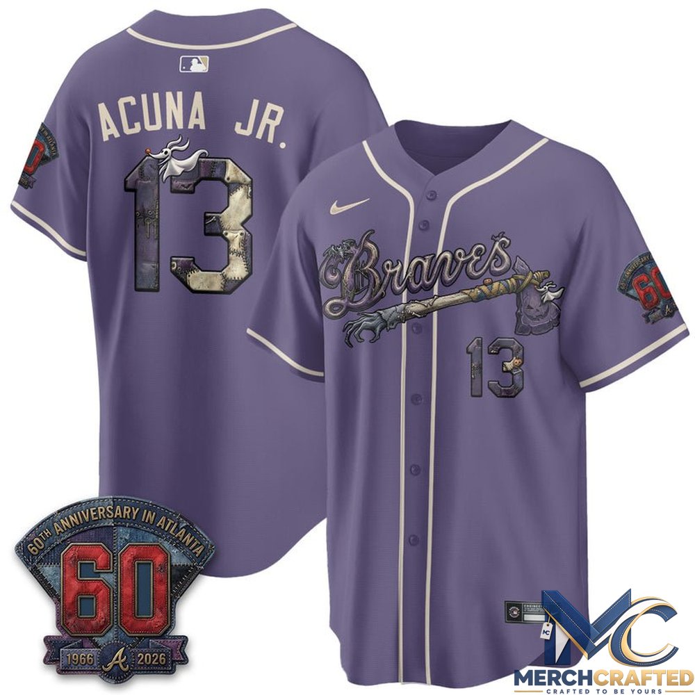 Atlanta Braves Nightmare Halloween Edition Baseball Jersey