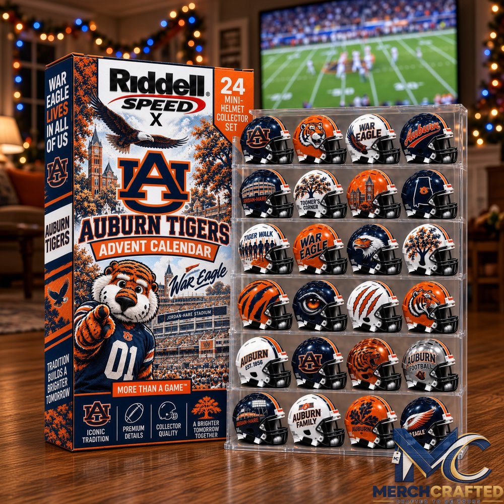 Auburn Tigers Mini Helmet Advent Calendar – 24 Riddell-Style Speed Collector Helmets
