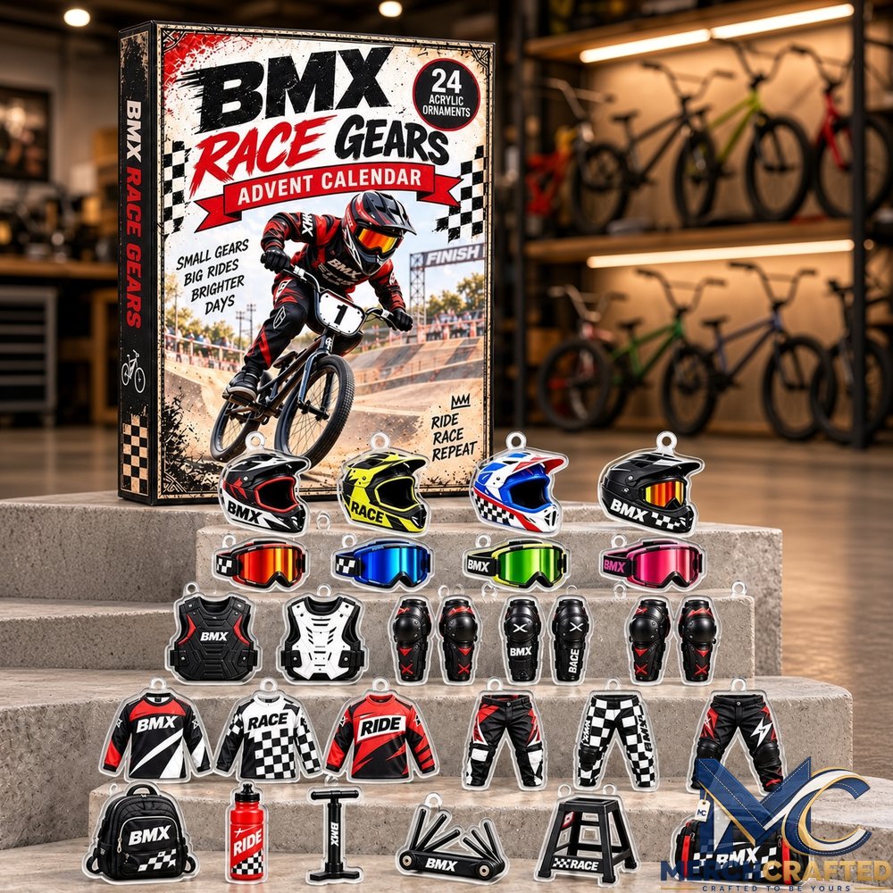 BMX Race Gears 2026 Advent Calendar – 24 Acrylic Ornaments for BMX Fans