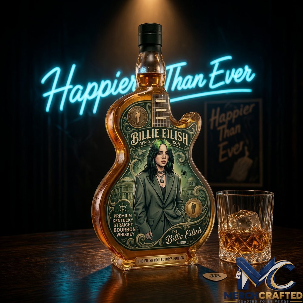 Billie Eilish Guitar Whiskey Decanter Collector Edition