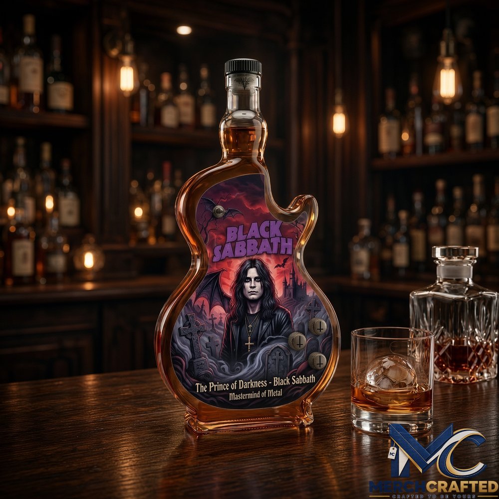 Black Sabbath Guitar Bottle Whiskey – Prince of Darkness Black Edition
