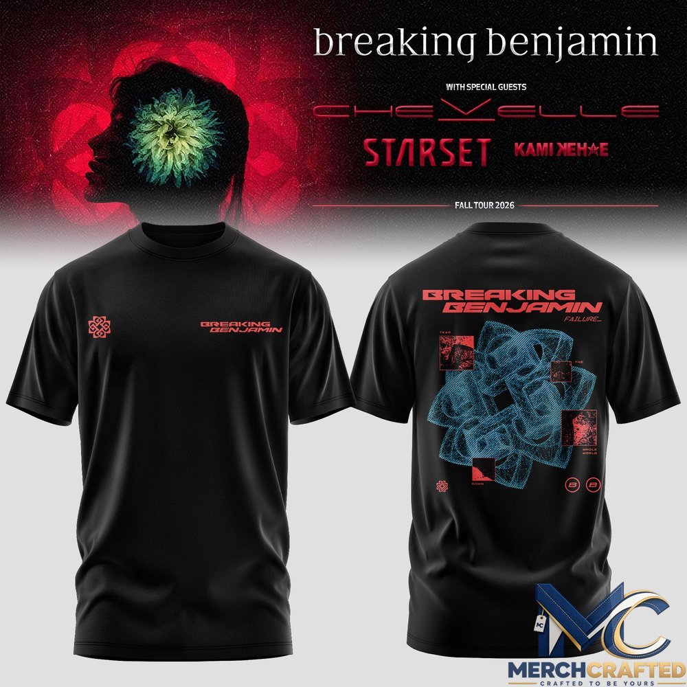 Breaking Benjamin Phobia 20 Years T-Shirt 2026 Fall Tour Band Merch Tee
