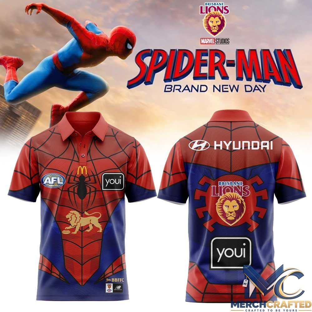 Brisbane Lions x Spider-Man 2026 Merch Polo