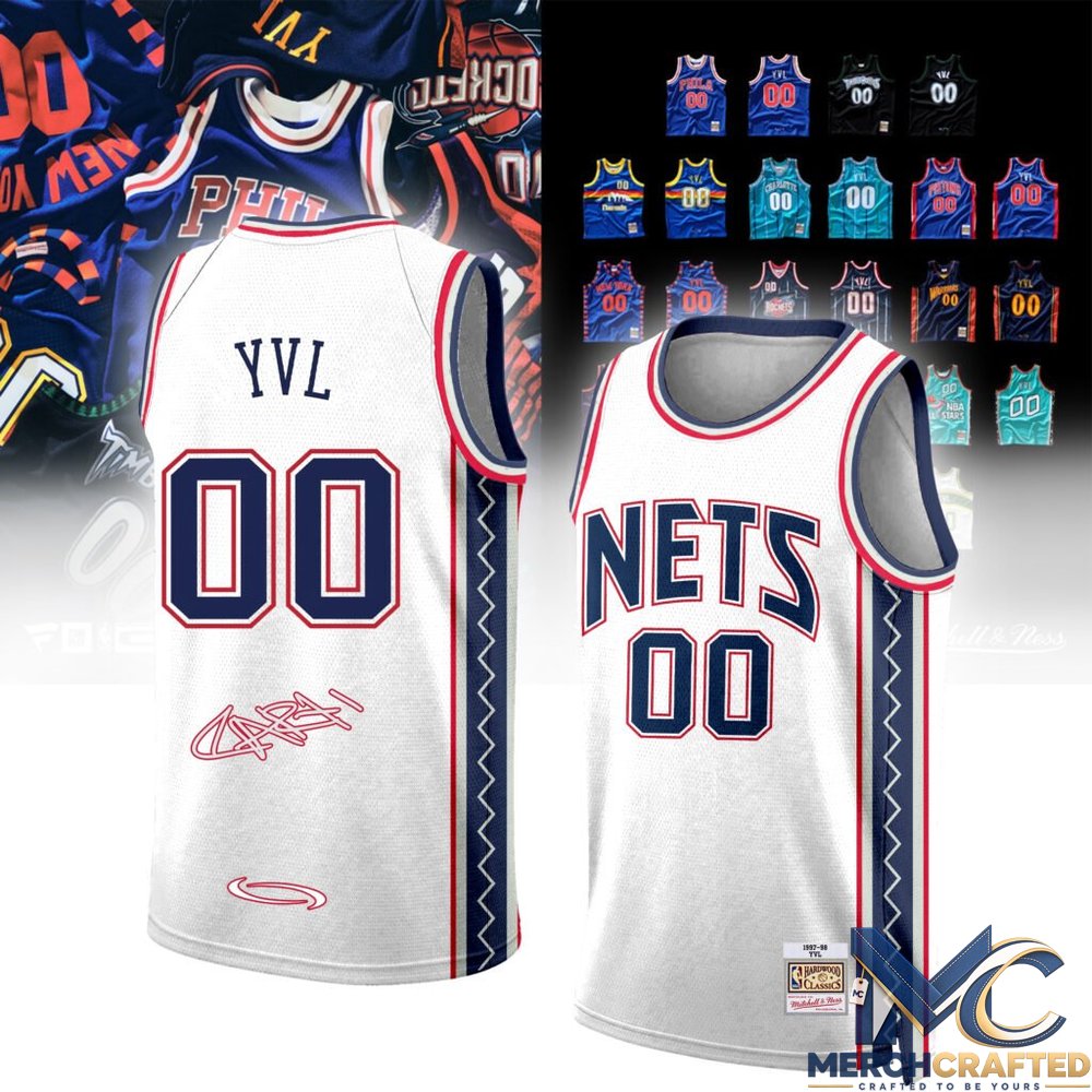 Brooklyn Nets Hardwood Classics White Basketball Jersey