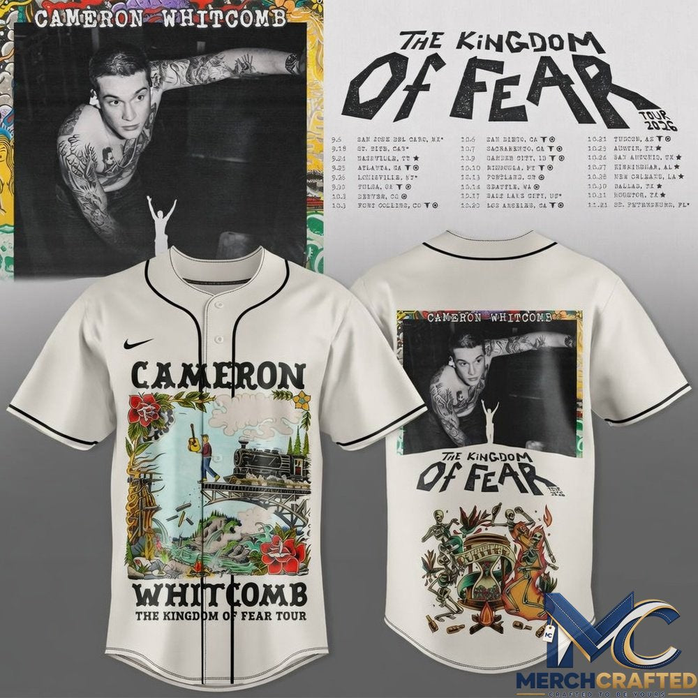 Cameron Whitcomb The Kingdom of Fear Tour 2026 Baseball Jersey