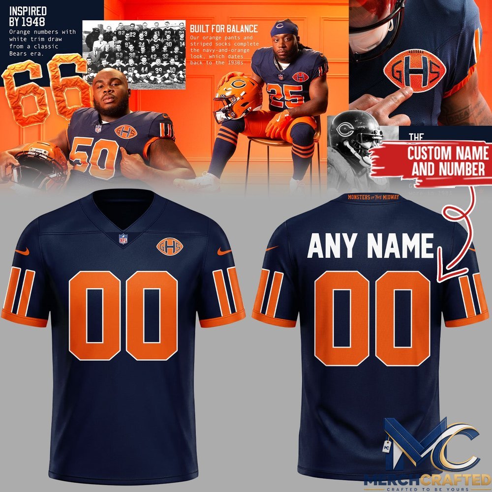 Chicago Bears Monsters of the Midway Custom Football Jersey