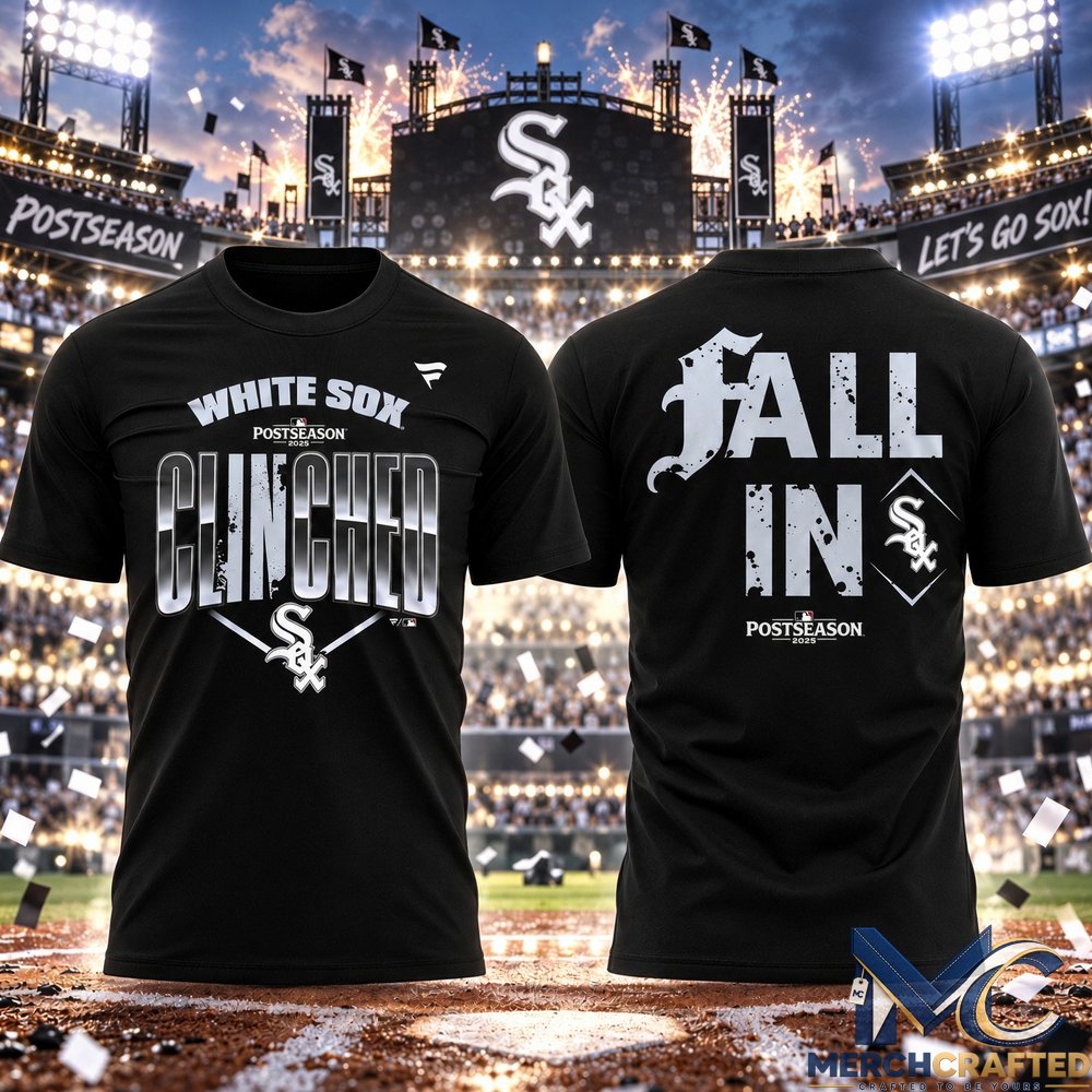 Chicago White Sox 2026 Postseason T-Shirt β Fall In Clinched Black Tee