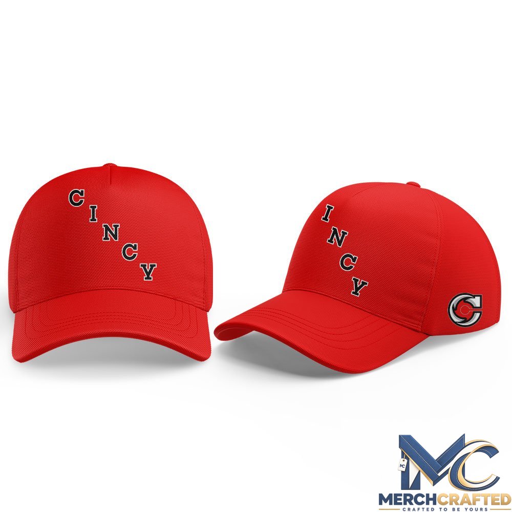 Cincinnati Cyclones Red CINCY Adjustable Baseball Cap