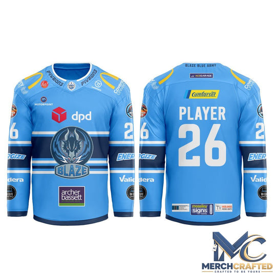 Coventry Blaze 2026-27 Blue Hockey Jersey Custom