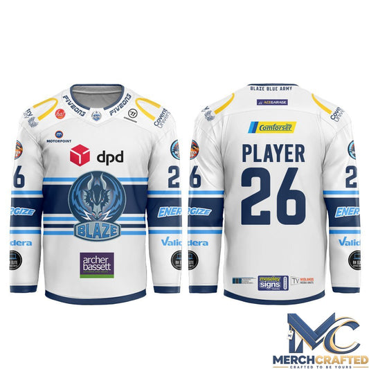 Coventry Blaze 2026-27 White Hockey Jersey Custom