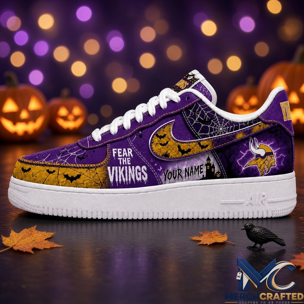 Custom Name Minnesota Vikings Fear The Vikings Halloween Sneakers