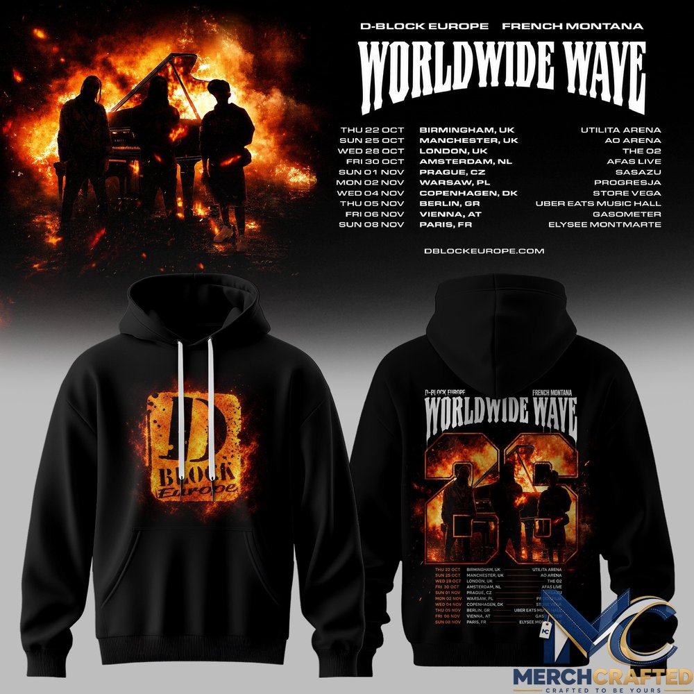 D-Block Europe Worldwide Wave Tour 2026 Flame Special Hoodie