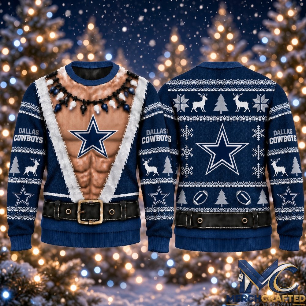 Dallas Cowboys Funny Body 2026 Ugly Christmas Sweater Football Christmas Graphic Sweater for Cowboys Fans