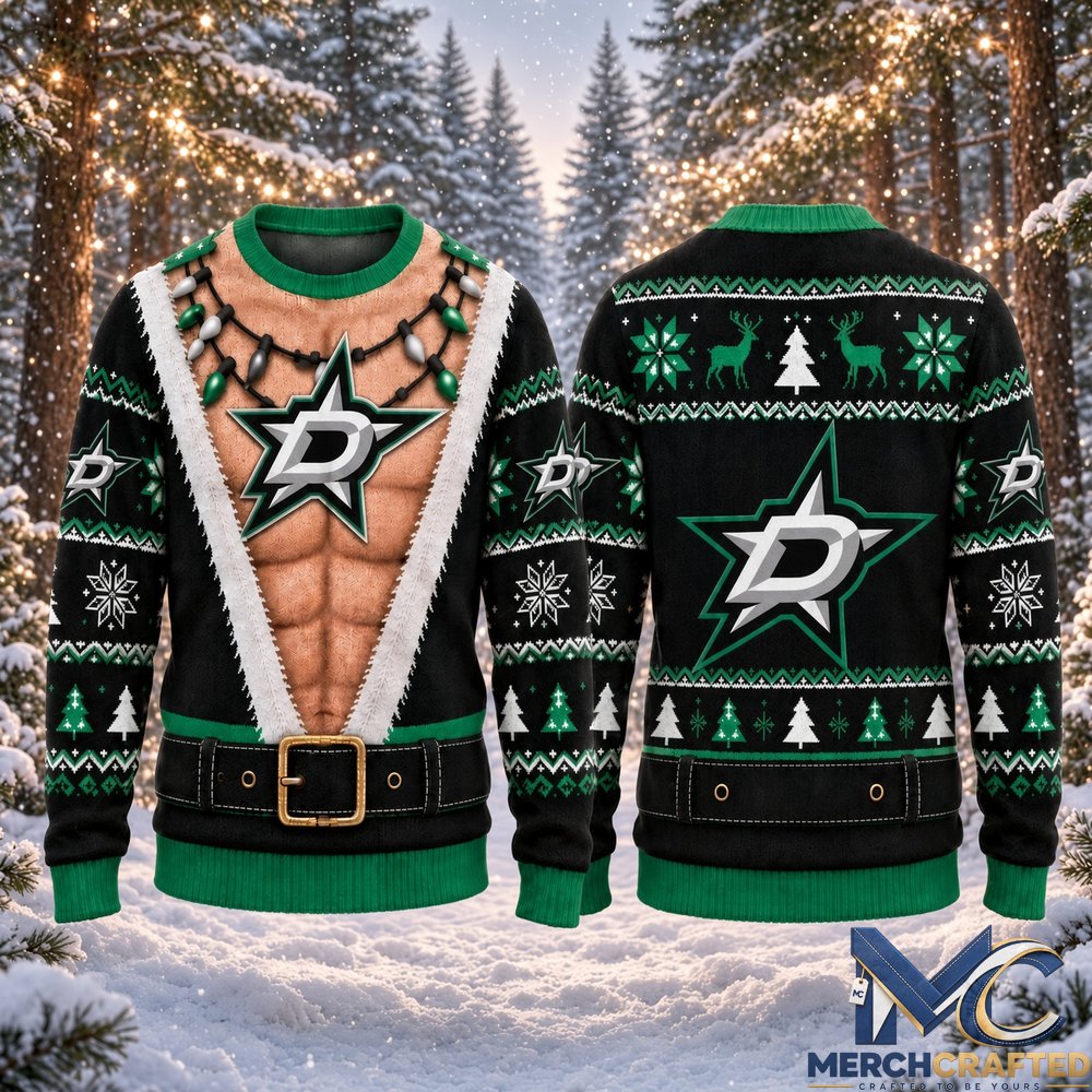 Dallas Stars Funny Body 2026 Ugly Christmas Sweater Hockey Christmas Graphic Sweater for Stars Fans