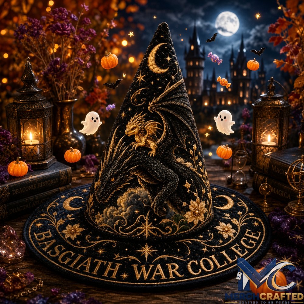 Dark Academia Dragon Celestial Limited Edition Quilted Witch Hat Halloween Costume Hat
