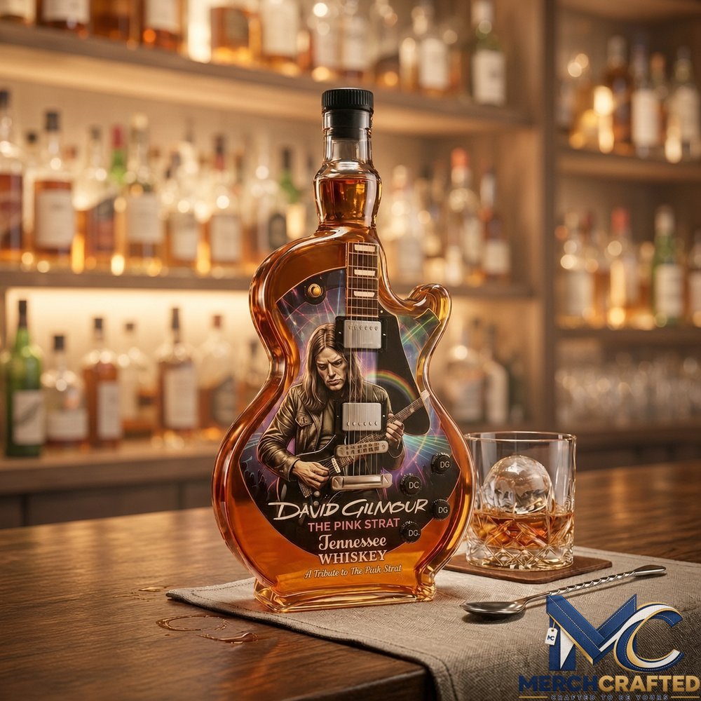 David Gilmour Pink Strat Guitar Whiskey Bottle β Tennessee Tribute Decanter