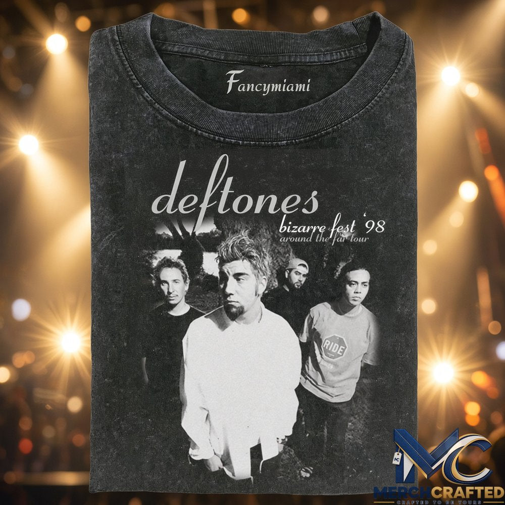 Deftones Bizarre Fest 1998 Band Tee Around the Fur Tour Vintage Graphic Shirt for Deftones Fans