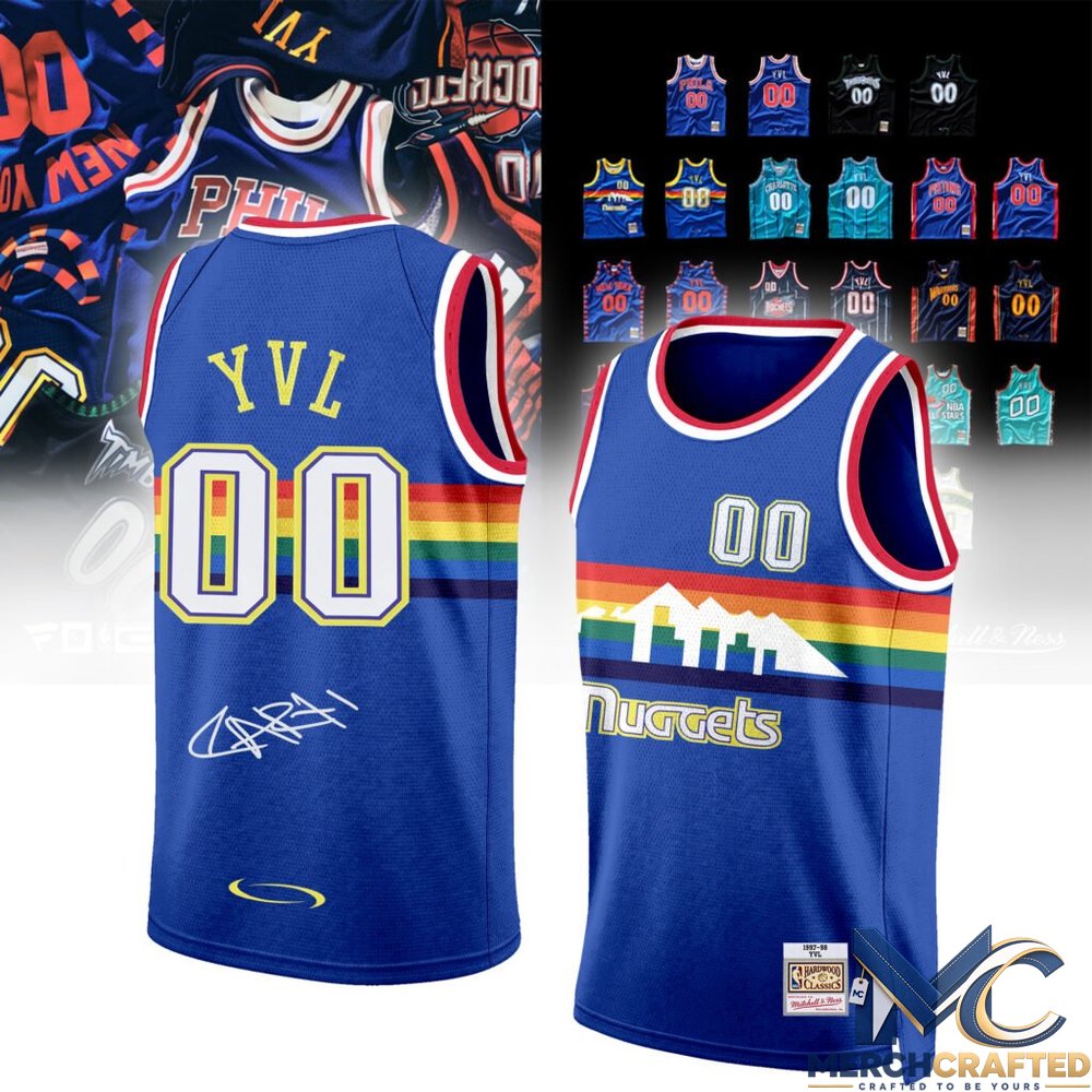 Denver Nuggets Hardwood Classics Blue Basketball Jersey