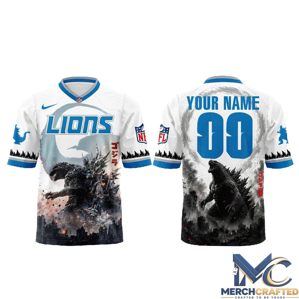Detroit Lions x Godzilla Minus Zero “King of the Monsters” ’26 Jersey Custom