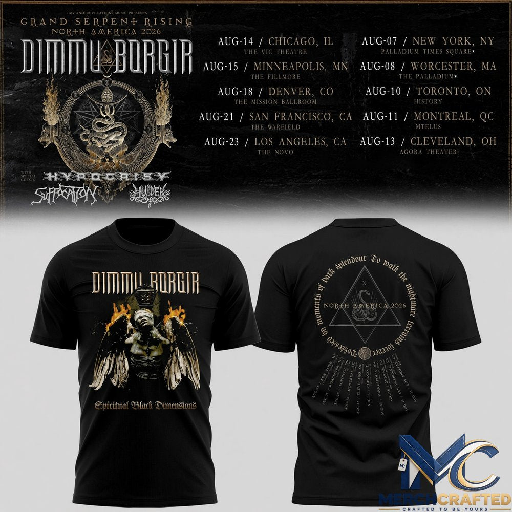 Dimmu Borgir Limited Edition Grand Serpent Rising Tour North America 2026 T-Shirt