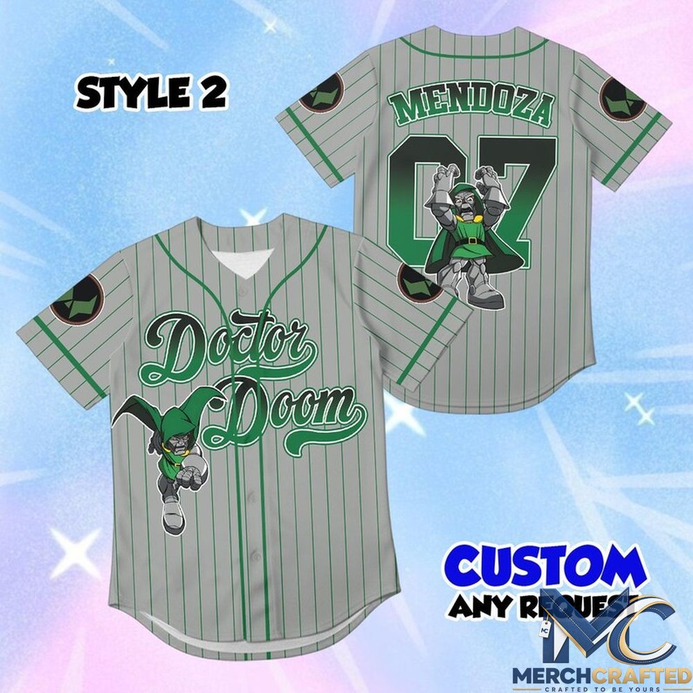 Dr Doom Doomsday Gray Baseball Jersey