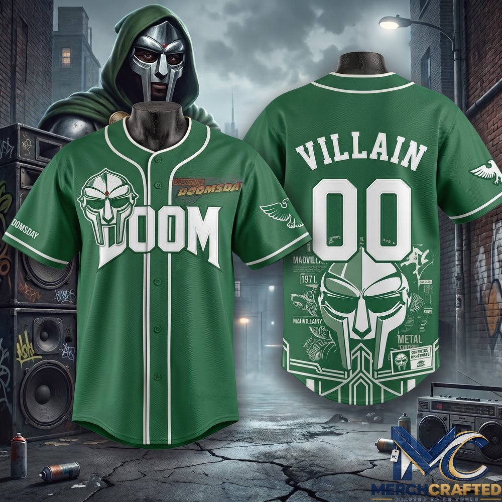 Dr Doom Doomsday Green Baseball Jersey