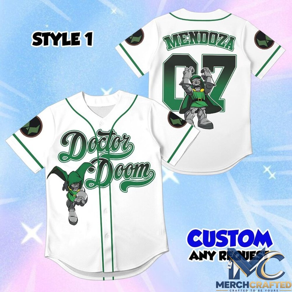 Dr Doom Doomsday White Baseball Jersey