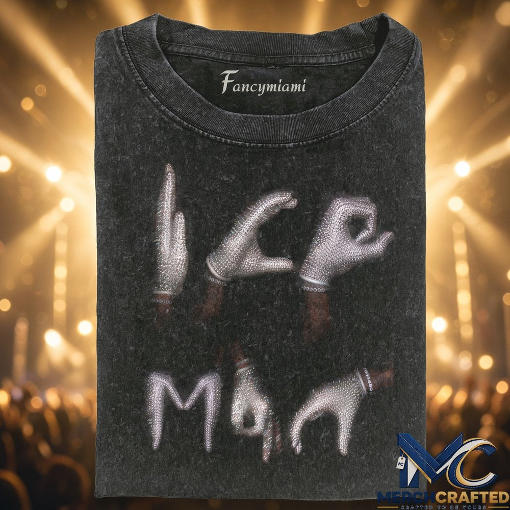 Drake Iceman Rhinestone Hand Signs T-Shirt Vintage Music Graphic Tee for Drake Fans