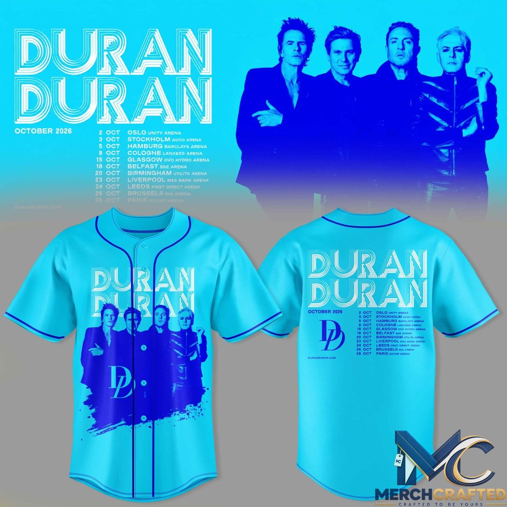 Duran Duran October 2026 Tour Baseball Jersey