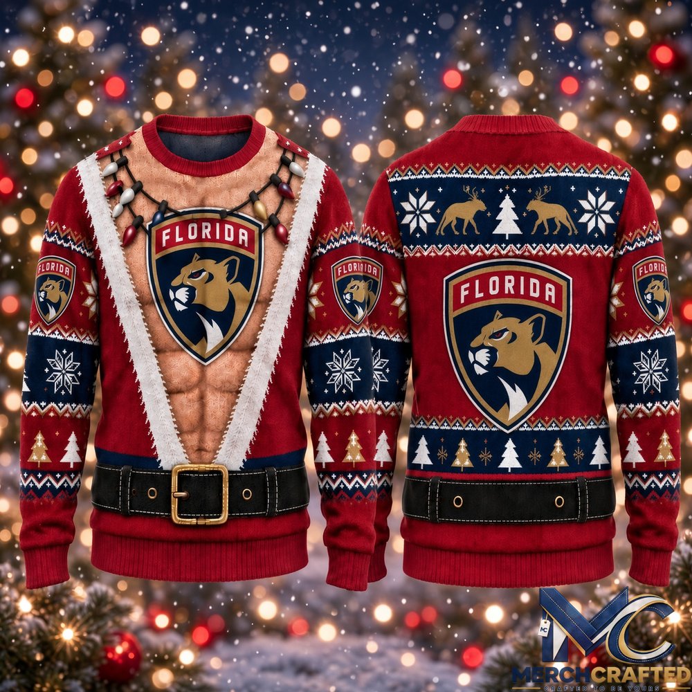 Florida Panthers Funny Body 2026 Ugly Christmas Sweater Hockey Christmas Graphic Sweater for Panthers Fans