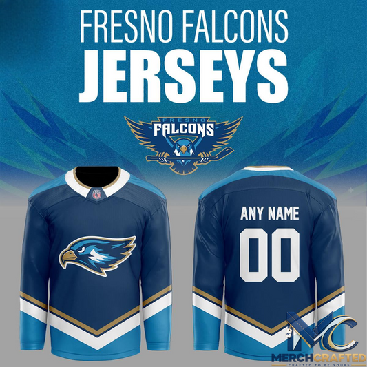 Fresno Falcons Retro Logo Custom Hockey Jersey