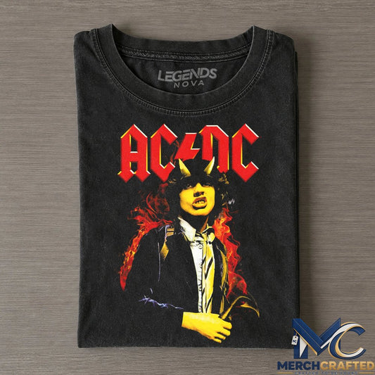 Funny ACDC Vintage Rock Band Tee