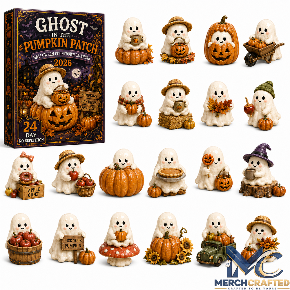 Ghost in the Pumpkin Patch 2027 - 24 Unique Halloween Ghost Miniatures Advent Calendar