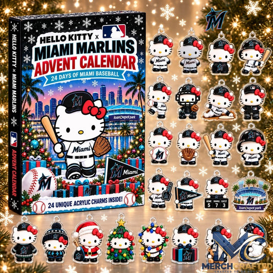 Hello Kitty x Miami Marlins 2026 Christmas Advent Calendar 24 Days Of Miami Baseball