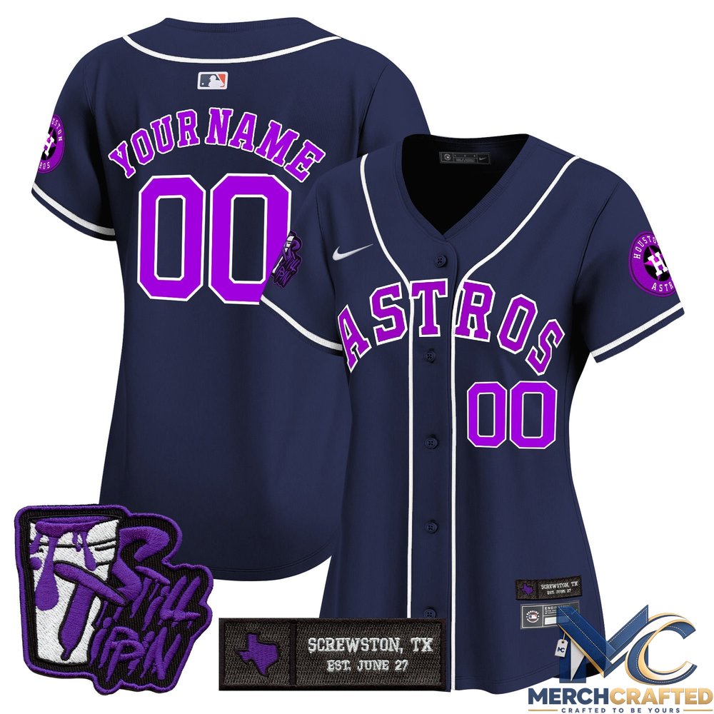 Houston Astros DJ Screw Still Tippin Purple Patch Vapor Premier Limited Custom Baseball Jersey