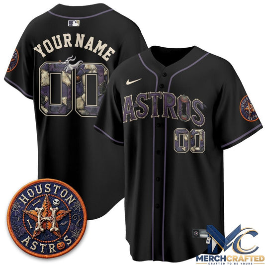 Houston Astros Halloween Nightmare Custom Baseball Jersey
