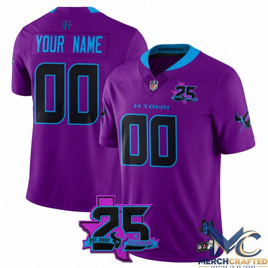 Houston Texans 25th Seasons in 2026 DJ Screw Football Jersey