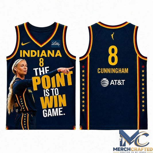 Indiana Fever Sophie Cunningham The Point Is To Win Game Pointing Basketball Jersey