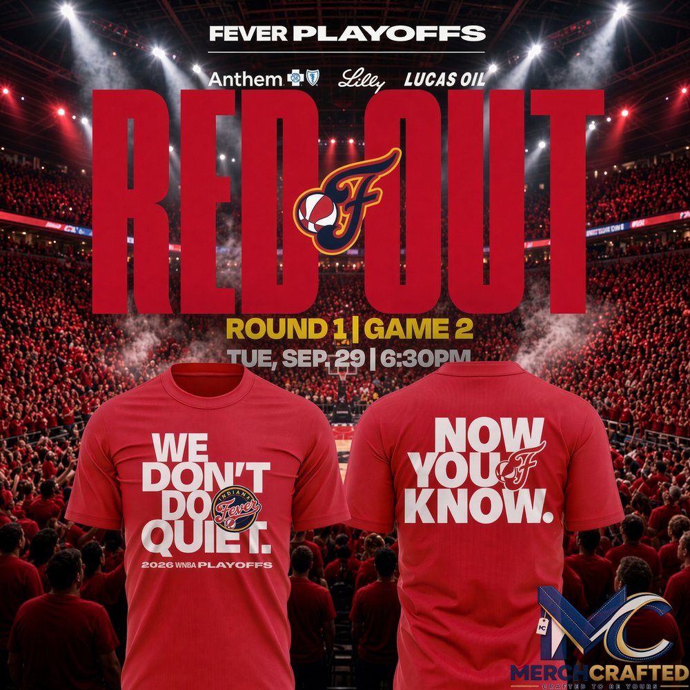 Indiana Fever We Don't Do Quiet T-Shirt 2026 WNBA Playoffs Red Out Tee