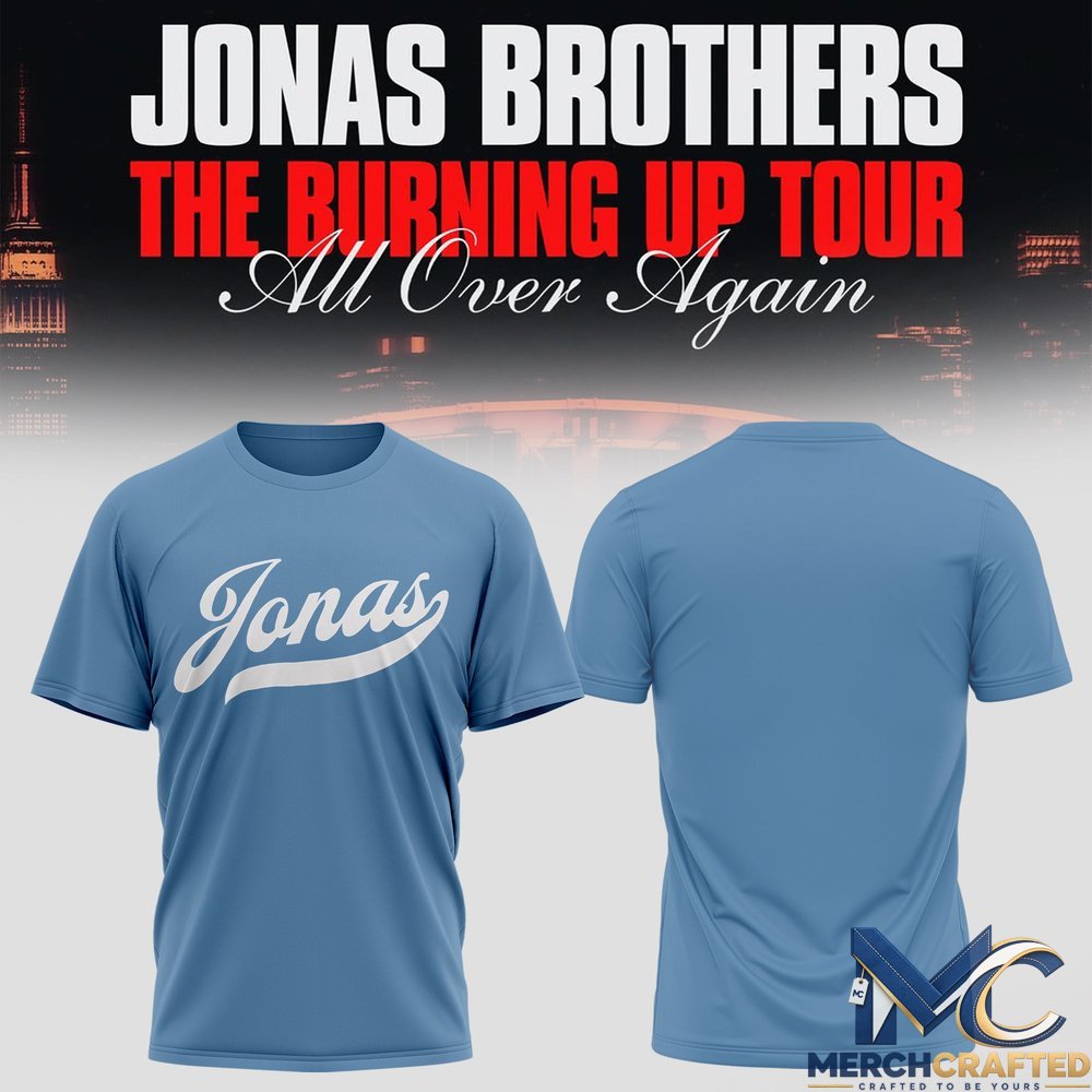 Jonas Brothers Baseball Script Shirt – Blue Athletic Cursive